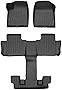 MAXLINER Custom Fit Floor Mats 3 Row Liner Set Black Compatible with 2020-2022 Cadillac XT6 with 2nd Row Bucket Seats