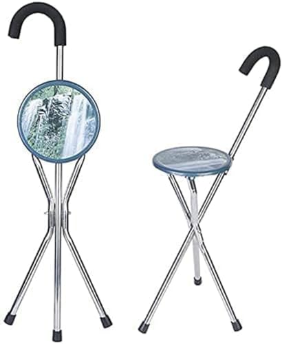 Canne Siège Trépied Pliable Canne De Marche avec Siège Canne Orthopédique Poignée Ergonomique Chaise À Béquilles pour Les Personnes Âgées, Handicapées Et en Convalescence