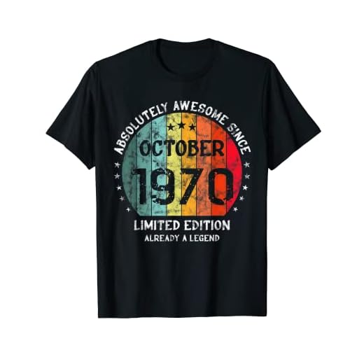 Impresionante Desde Octubre 1970 Awesome Cumpleaños Retro Camiseta