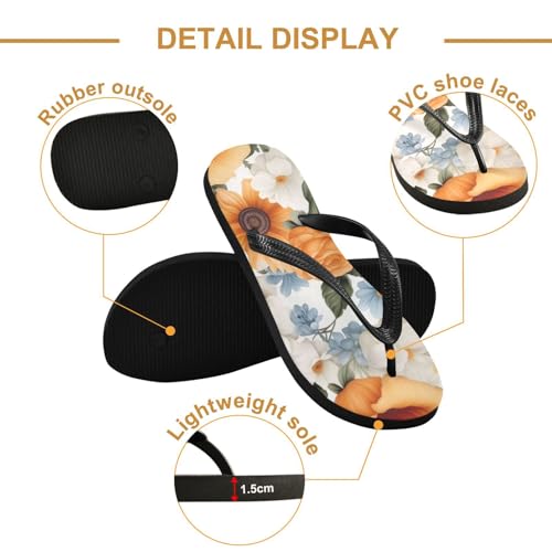 Mens Flip Flops Butterfly Flower SpringSandal Flip Flops for Women Summer Beach Slipper 214B25342
