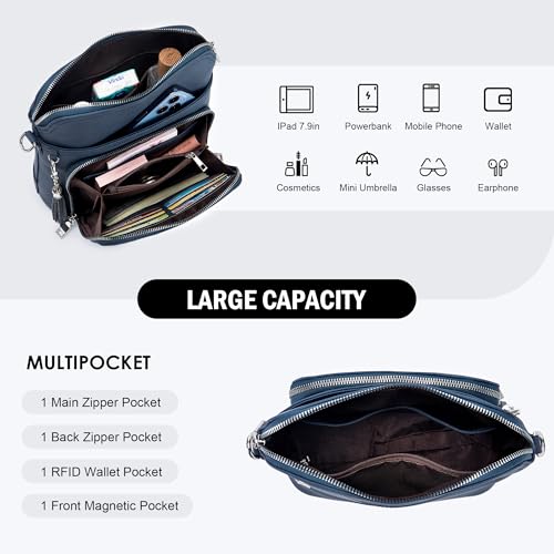 Roulens Crossbody Bag For Women,Lightweight Medium Crossbody Purse Soft Leather Women'S Shoulder Handbags With Tassel thumb #3