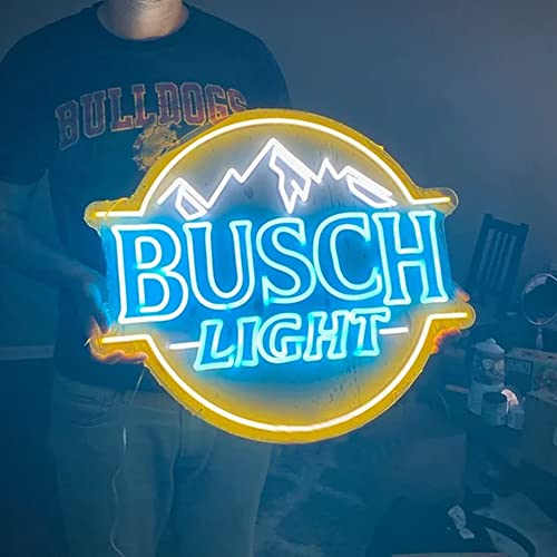 Busch Light Neon Signs For Wall Decor Neon Lights For Bedroom Led Signs For Man Cave Beer Bar Pub Restaurant Christmas Birthday Party Gift Led Art Wall Hanging Decorative Lights Size:17Inch #TOP1