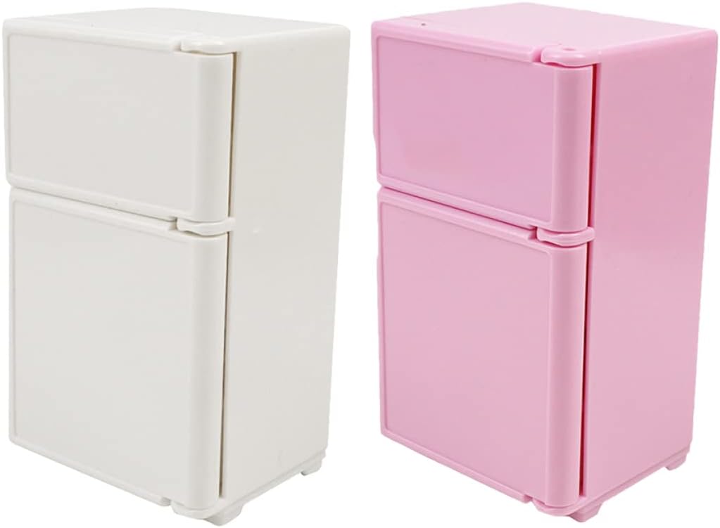 Kisangel 2 piezas de casa de muñecas refrigerador mini refrigerador de juguete casa de muñecas nevera juguetes miniatura casa de muñecas