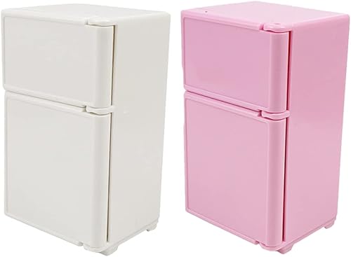 Kisangel 2 piezas de casa de muñecas refrigerador mini refrigerador de juguete casa de muñecas nevera juguetes miniatura casa de muñecas