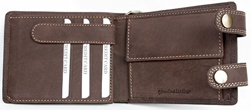 FLW Men's Brown Biker's Spaceful Genuine Leather Wallet with 20 Inch Long Chain to Hang2