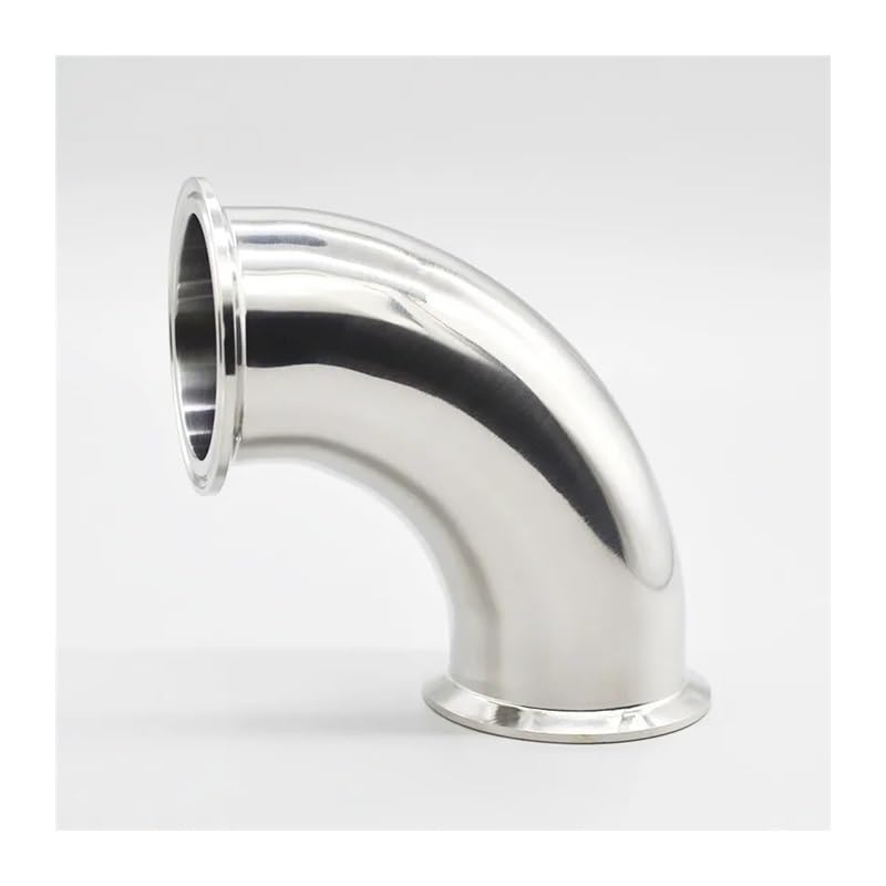 Codo de tubería de 90 grados, 3" (76 mm), diámetro exterior de 91 mm, conexión de triple abrazadera, SS304