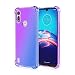 Produktbild MISKQ Hülle für Motorola Moto E6S, Robust Bumper Handyhülle Schutzhülle Case Vier-Ecken-Airbag,Anti-Drop staubdicht Stoßfest Hülle(Lila/blau)