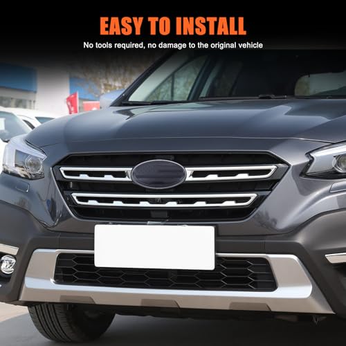 Image of Car Front Rear Emblems Trim Cover Compatible with Subaru Outback 2021-2025,ABS Car Front Rear Logo Trim Cover,Front Grille Rear Tailgate American Flag Decoration Emblems Accessories (Front Rear)