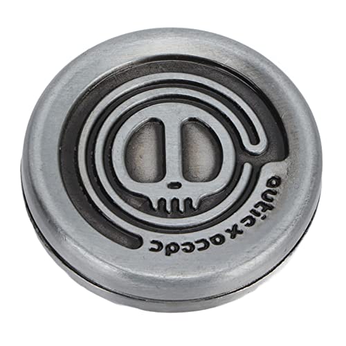 PUSOKEI Haptic Coin Fidget Slider, EDC Fidget Clicker Coin Toy, Metal Magnetic Push Slider, Stress Anxiety Relief Sensory Toy para Adultos y Niños, Silver Cover
