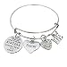 Infinity Collection Sister Charm Bangle Bracelet for Women- Side by Side or Miles Apart, We are Sisters Connected by The Heart Jewelry, for Sisters