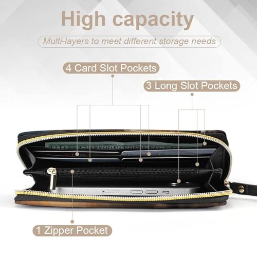 Creative Animals Lion Wallets for Women Long Wristlet Leather Wallets with Zipper Holder Large Capacity Coin Pocket4