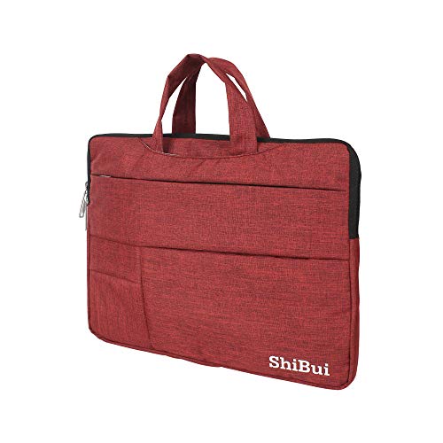 Image of SHIBUI Waterproof and Multi-Pocket Laptop Sleeve Handbag Compatible 12-13.3 Inch New 2018 Release A1932, A1989 & A1706 & A1708, MacBook Air, 12.9 Inch iPad Pro (13 Inch, Red)
