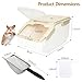 IOKHEIRA Extra Large Chinchilla Sand Bath Kit - Plastic Dust Bath House with Sand Cup & Shovel, Pet Shower Room for Hamster Hedgehog Guinea Pig Squirrel & Small Animals (White)
