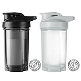 THBPMU (2 piezas) 500ML Botella para Proteina de Coctelera，Botella Deportiva de Proteína, Vaso Agitador de Proteína con...