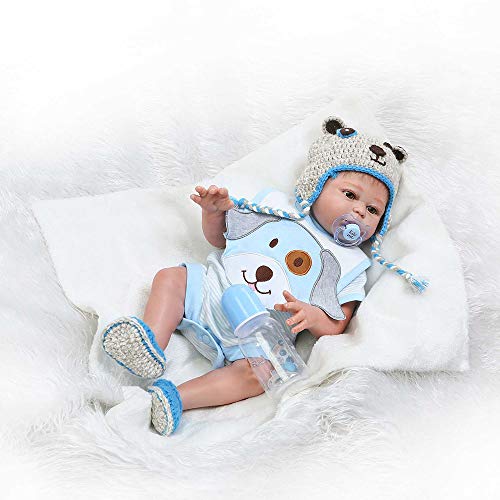 ZIY IUI Reborn Doll 20 "(50cm) Corps Complet Silicone Souple réaliste bébé Nouveau-né Jumeaux garçon sans Danger pour 3 Cadeau pour Les Enfants à la Main Jouet pour Tout-Petit