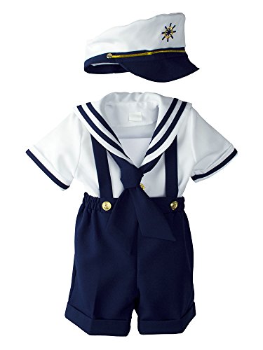 Image of Spring Notion Baby Toddler Boys Nautical Sailor Short Suit Set with Hat