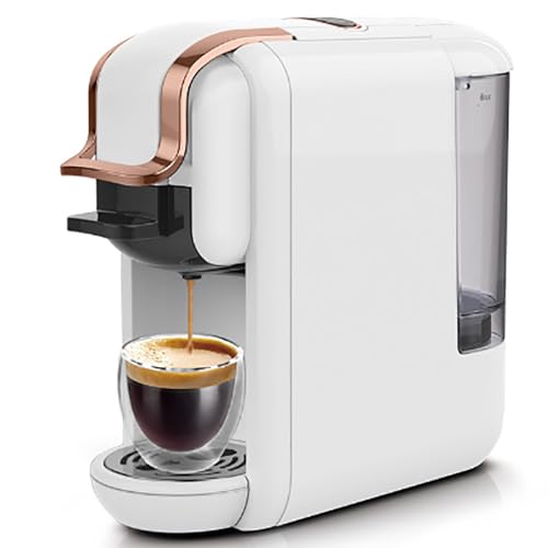 Máquina de café de cápsulas, máquina de café expreso multifuncional 4 en 1, hogar completamente automático, para cápsulas Nespresso Dolce Gusto originales Café molido ESE de 44 mm, máquina de café cal