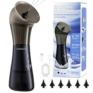 Ear Wax Removal with One-Piece Waste Tank, Ear Cleaner with Smart Temperature Sensor, Safe Silicone Edge, IPX7 & 6 Tips & 4 Modes, Christmas for Gifts for Dad Mom, Gifts for Men Women（Blue）