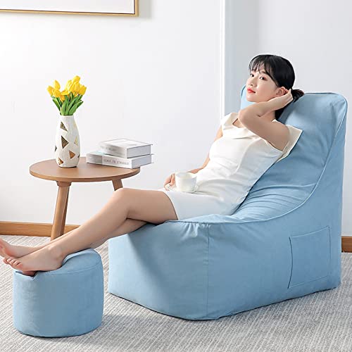 Sillón Puff (sin Relleno), sofá Perezoso para niños y Adultos, Forro para Sala de Estar y Dormitorio, Azul Cielo, 68 x 45 x 55 cm