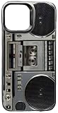 THUCHENYUC Retro-Boombox-Kassettenspieler-Muster-Handyhülle, Retro-Boombox-Handyhülle, Vintage-Tape-Design for iPhone 17/16/15/14/13 Pro Max, Stoßfest, Verschleißfest(for iPhone 15)