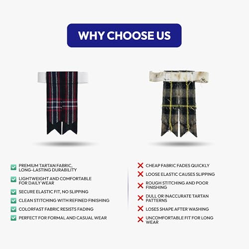 Image of Scottish Tartan Kilt Flashes with Elastic Adjusters