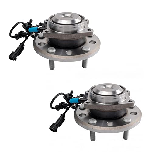 Image of TRQ Rear Driver and Passenger Side Wheel Bearing and Hub Assembly Set 2 Piece Compatible with 2017-2019 Chrysler Pacifica Van Without Adaptive Cruise Control