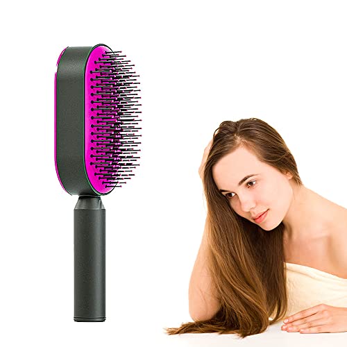 Foto von HOVCEH Selbstreinigende Haarbürste Frauen, Haarbürste Hair Brush, Selbstreinigende Haarbürste, 3D Air Cushion Massager Brush, Self Cleaning Hair Brush Women von Haarverwicklungen und Knoten