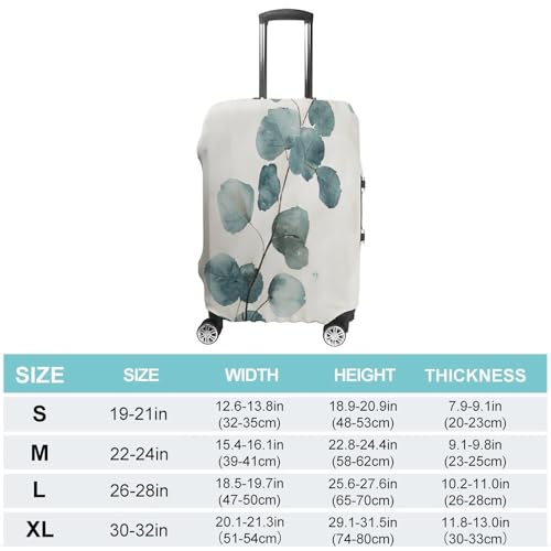 Travel Wheeled Suitcase Sleeve Dustproof Anti-scratch Green Eucalyptus Leaves Luggage Case Protective Cover For 19-32 Inch Luggage2