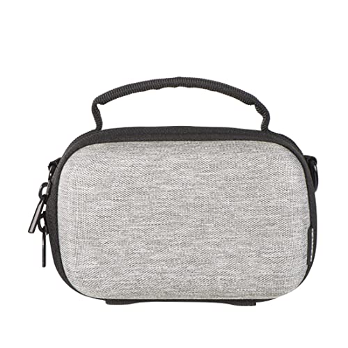 Hama Kameratasche „Ambato“ (Fototasche f&uuml;r Systemkamera und Videokamera, 12 x 6 x 7 cm, Hardcase f&uuml;r Wandern, Fahrrad, Trekking, Hartschale mit G&uuml;rtelschlaufe, zum Umh&auml;ngen, Tragegriff) grau