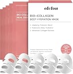 5 Pack Masque de collagène Bio, 100% Masque visage coréen Produits de soin, Masque de visage hydratant de nuit, 34g x 5ea