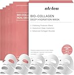5 Pack Bio Collagen Mask, 100% Korean Face Mask Skincare Products, Overnight Hydrating Face Mask, 34g x 5ea