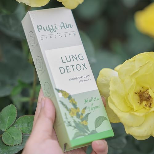 PUFFIAIR Herbal Diffuser Pen with Extracts of Mullein, Thyme and Mint for Lung Cleansing, Breathing Improvement, Oral Air Freshening and Quitting Bad Habit - 300 Uses 1 Pack, 1 Sticks