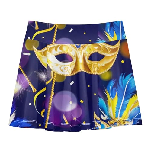 Girls' Shorts Athletic Skorts Venetian Carnival Gold Blue Purple Kids Tennis Skirts Preppy Cheer Skirt 3t
