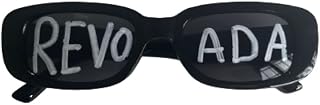 Óculos Retro Vintage Retangular Hype Rap Moda Tiktok Revoada, Preto, 40mm