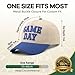 Game Day Hat for Women Men, Vintage Embroidered Football Basketball Cap, Adjustable Baseball Hat for Sports Fans Gift Beige-Blue