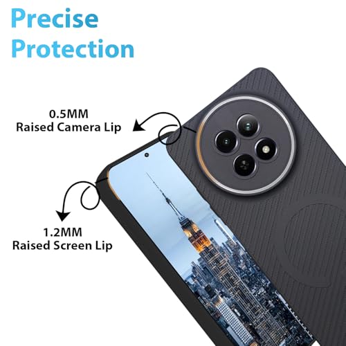 Image of LIRAMARK Rugged Carbon Fibre TPU Armor Silicone Back Cover Case for Realme Narzo 70x 5G / N65 / Realme 13 /12 / 12X 5G / C65