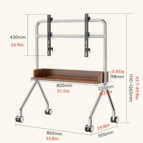 Soporte móvil para TV de 40-75 pulgadas con ruedas y estante miniatura 2