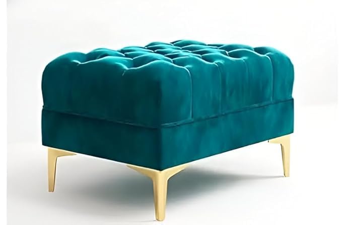Image of Solid Wood Velvet Fabric L Shape Sofa Sofa for Living Room Button Tufted Sofa Chair for Home & Office (Left Aligned L-Shaped (Yellow)