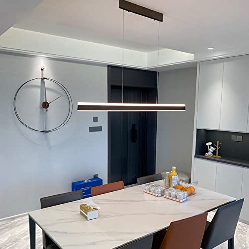 Lampada a sospensione a LED Tavolo da pranzo Lampada a sospensione Design moderno lineare Lampadario da soggiorno dimmerabile (3000K-6000K) con telecomando Lampada da soffitto regolabile in altezza
