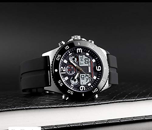 Gosasa Business Watch Men Wristwatch Quartz Dual Display Watch Fashion Casual 3 Time Waterproof Stopwatch Clock2