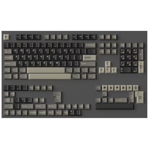 Image of Fogruaden PBT Keycaps Set, Cherry Profile Custom Keycap for Mechanical Keyboard Black Keycaps