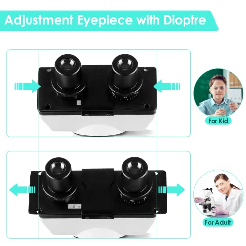 Led Compound Binocular Microscope 40X-1000X With Double Layer Mechanical Stage, Optical Microscope With Wide-Field 10X & 25X Eyepieces, Adjustable Pupillary Distance 360° Rotating Jentsch Head #TOP4