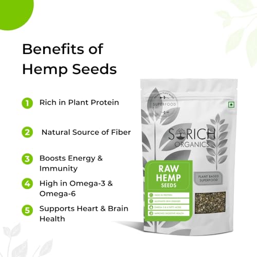 Image of Sorich Organics Hemp Hearts Seed 200g - Raw, Shelled Hemp Seeds | High Protein, Omega 3 & 6 | Keto, Vegan, Gluten-Free Superfood, Great for Smoothies & Salads.