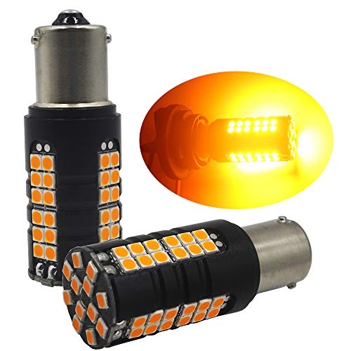 AMAZENAR 2-Pack 1056 BAU15S 7507 12496 Lampadina Lampeggiante a Luce Gialla, Ambra/Gialla, Senza Polarità - Potrebbe Essere Necessario Un Resistore di Carico per Correggere l'iper Flash
