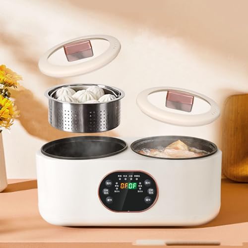 3.6L Portable Double Rice Cooker, Automatic Slow Cooker, Dual Inner Bladder, 9.5 Hours Reservation, 8 Hours Heat Preservation, Six Major Functions for Camping, Outdoors