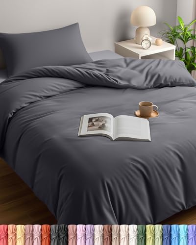 Utopia Bedding Single Duvet Cover Set Grey