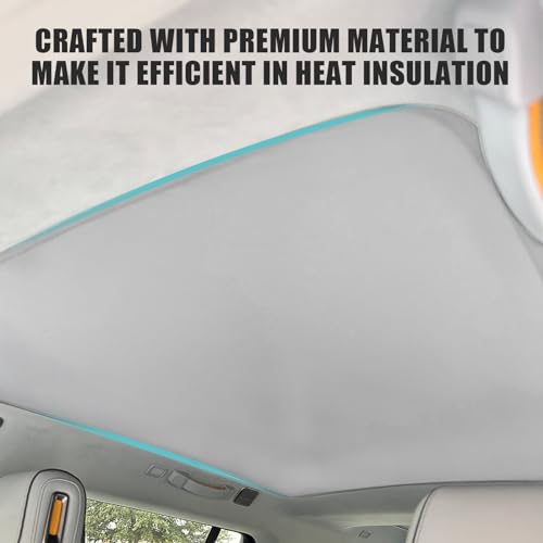 Image of BestEvMod Foldable Roof Sunshade Compatible with 2022-2025 2026 Rivian R1S Accessories Upgraded Heat Reflective Tech Accessories Sunroof Reflective Sun Shade(Front Only Grey)