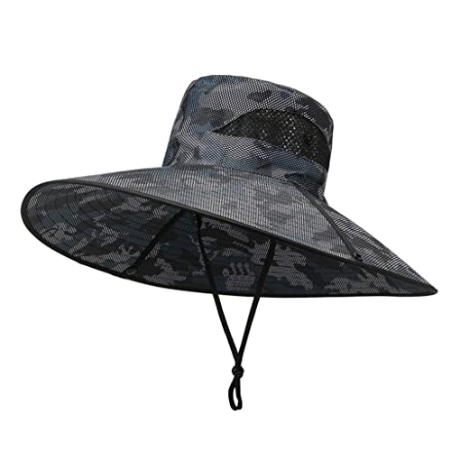 Chapeau de soleil d'extérieur ZYFSHA pour hommes contre les coups de soleil à grand bord