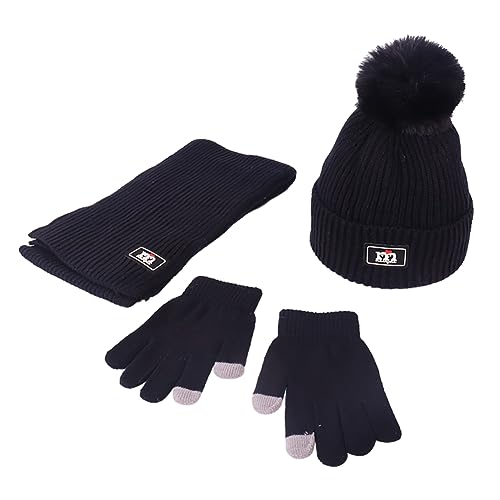 La Mejor Selección de Bufandas para Niño los mejores 5. 43 3 Piezas Gorro Bufanda Invierno y Guantes, bufanda y guantes de nieve, Gorros con Tejido de Punto y Bufandas para exteriores, para niños, niñas y niños pequeños