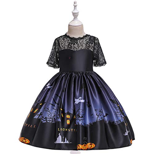 Disfraz para niñas Halloween con vestido y sombrero de bruja miniatura 2